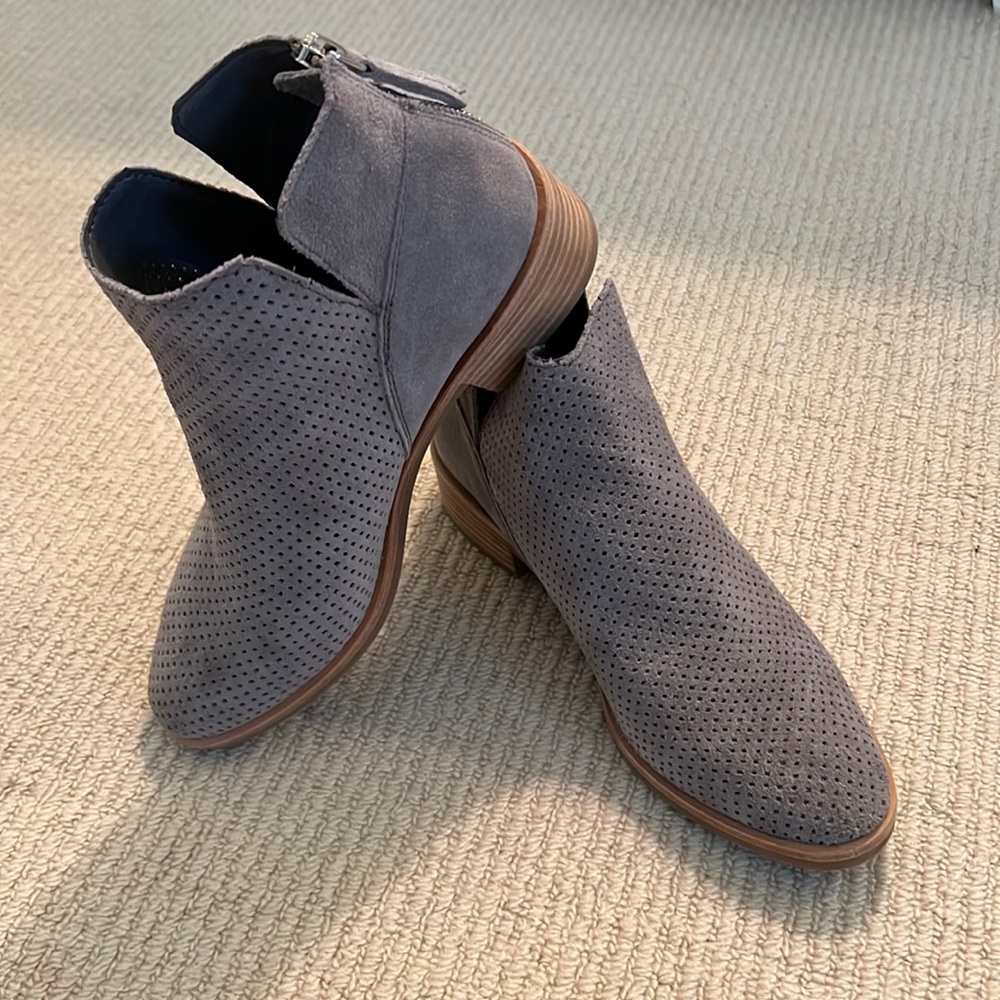 Grey suede booties
